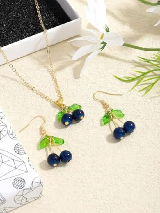 Fruit‎ Jewelry Set for Women, Cute Fruits Necklace Earrings Set