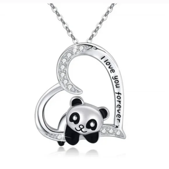 Silver Panda Necklace  16-18