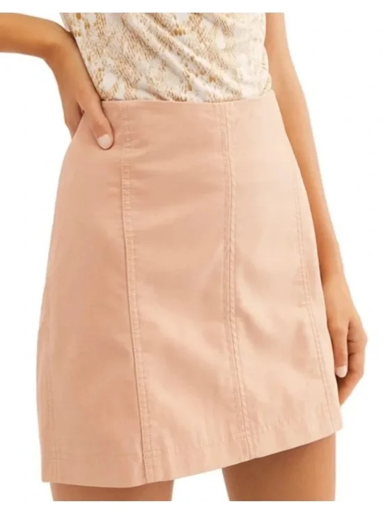 Free People Modern Femme Faux Leather Mini Skirt Size 12 NEW