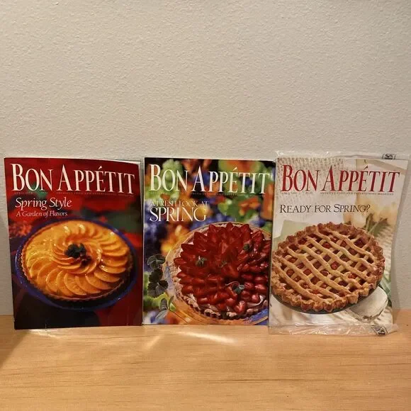 VINTAGE Lot of 3‎ ISSUES of BON APPETIT Magazine April 1994, 1996, 1997 Spring