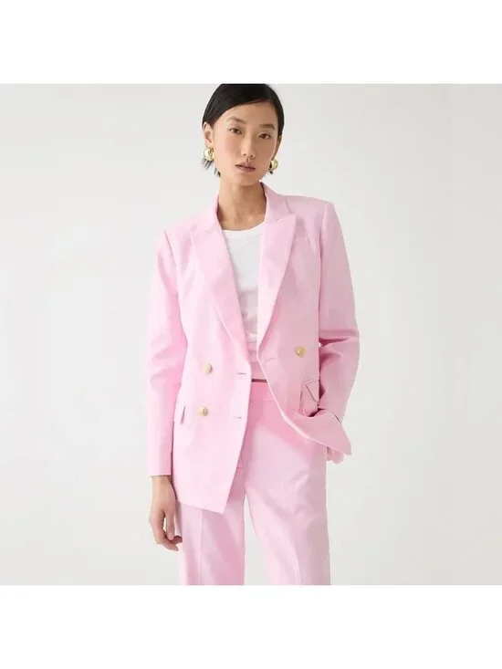 NWT J.Crew Tall Greta Blazer in Bubblegum Pink Stretch Linen Blend Jacket 12T