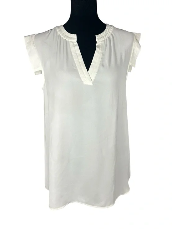 J.Crew Ivory Pleated Back Sleeveless Blouse‎ - Effortless Sophistication Size 4