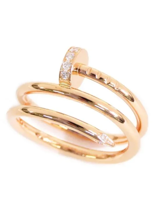 Cartier Juste un Clou Double Pink Gold 18K Diamond 48 Ring