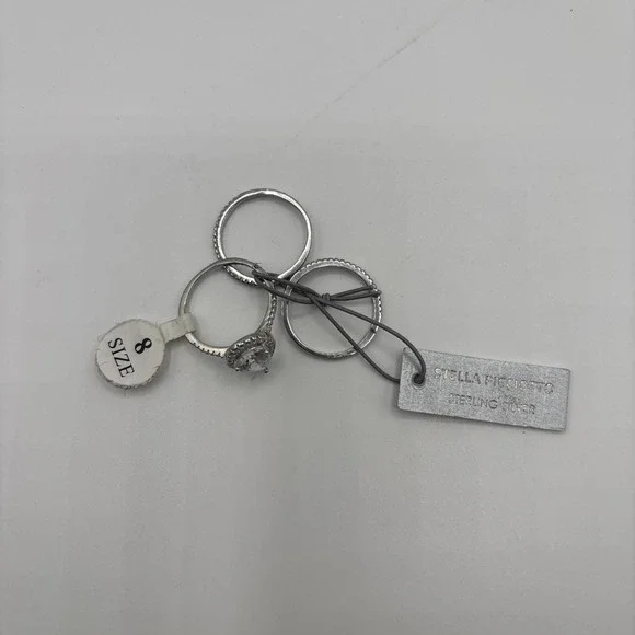 Stella‎ Picciotto Sterling Silver 3 Ring Set Size 8 New