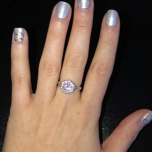 Pink and Crystal Ring