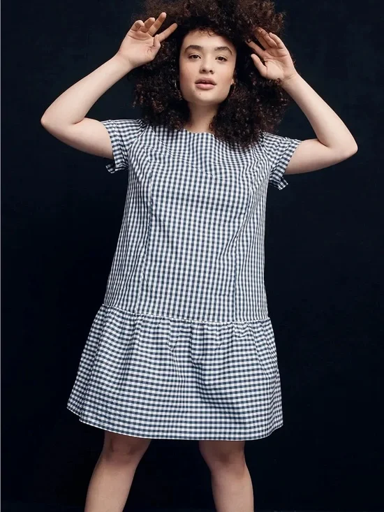 Universal Standard for J Crew Gingham Dress