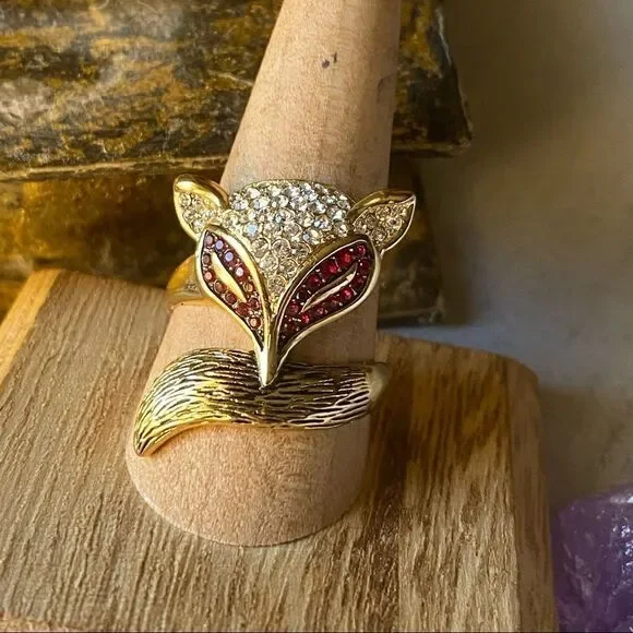 Fox Gold Top Grade Crystal Brass Ring With Ion Plating