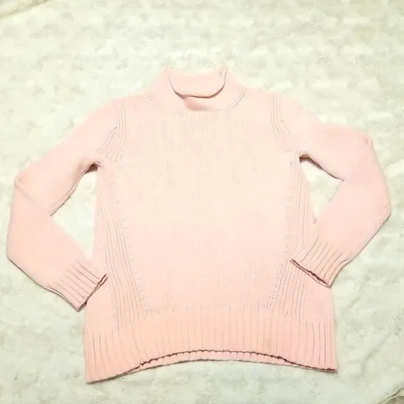 J. Crew Mock Neck Knit Sweater Womens Size XS Preppy Fall Winter