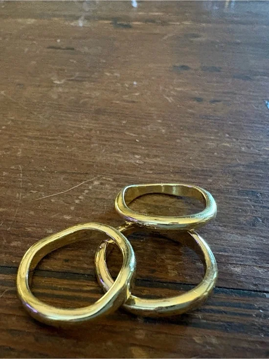 3 Gold-Tone Stackable Rings Size 7 (free shipping)