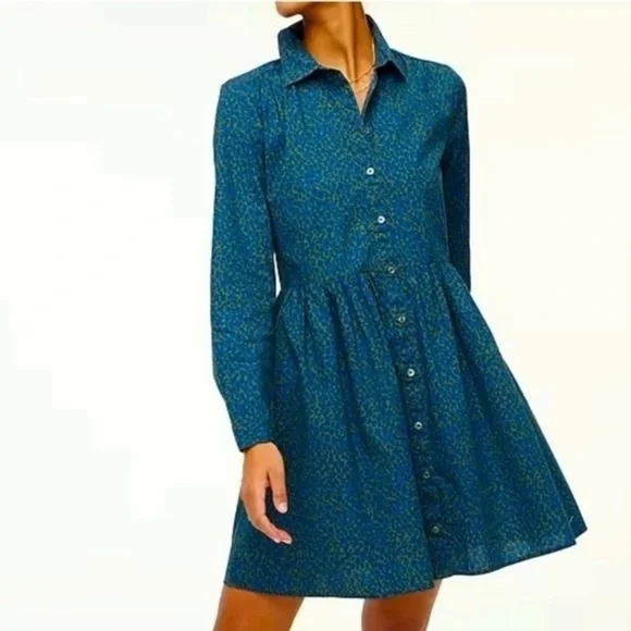 Elegant Blue Patterned Dress