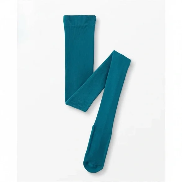 NWT Hanna Andersson Bright Kids Basics Footed Tights – Girls Size 4 Teal