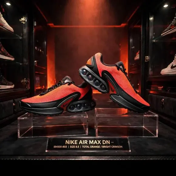Size 8.5 Nike Air Max DN 'Total Orange Crimson Black' Mens IB4505-803 Shoes