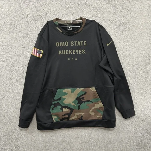 Ohio State Buckeyes Sweatshirt Mens Extra Large Black Salute To Service OSU Nike