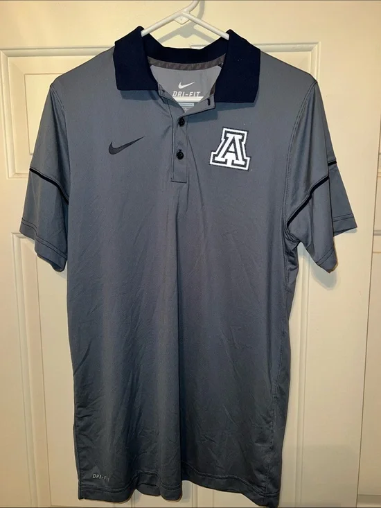 Nike Blue and Grey Arizona 'A' Dri-FIT Polo