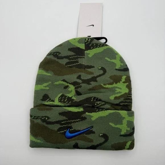 Nike BYU Cougars Military Beanie Hat OSFM Green Camo Cuffed Knit C-12081