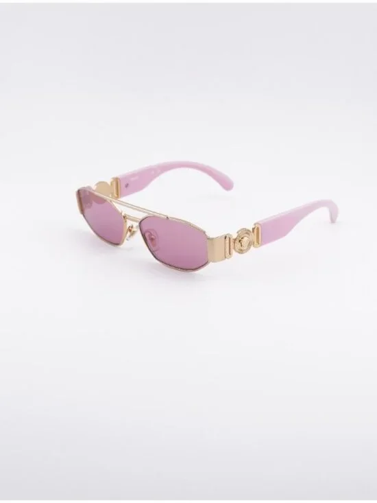 Versace Kids VK2003 10029L Sunglasses Pink/Gold Rectangle Frame, Pink Mirror