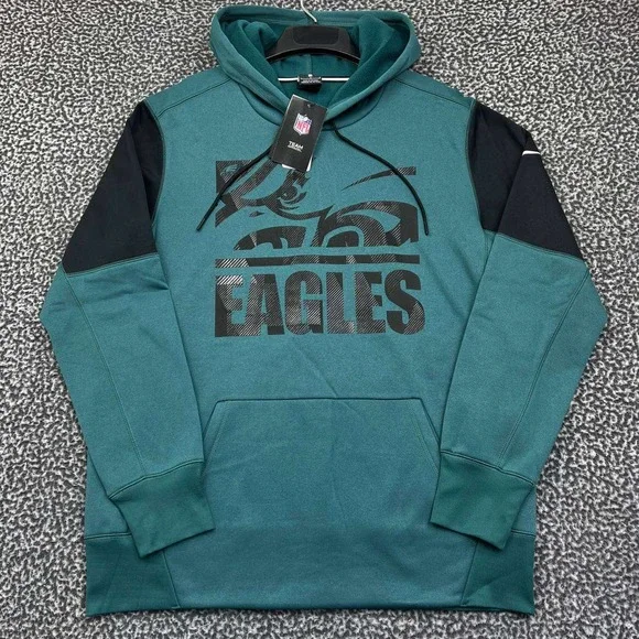 Nike Dri-Fit Hoodie Men Large Philadelphia Eagles NFL Long Sleeve Pullover New L