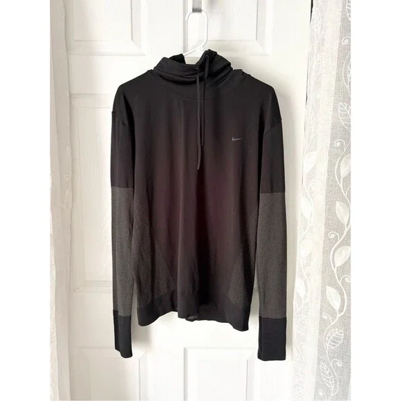 Nike Dri-Fit cowl funnel neck pullover sweatshirt textured sleeves men size XL
