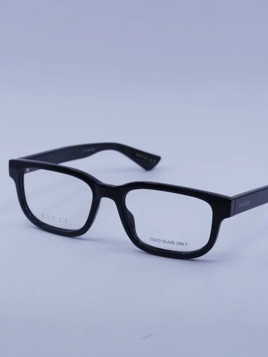 Gucci GG1584O 001 Eyeglasses Shiny Black 53mm Rectangle Frame