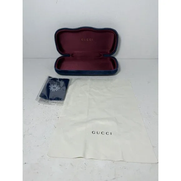 Velvet Gucci Glasses Blue Hard Case Winecolor Rose with Satin Interior cloth