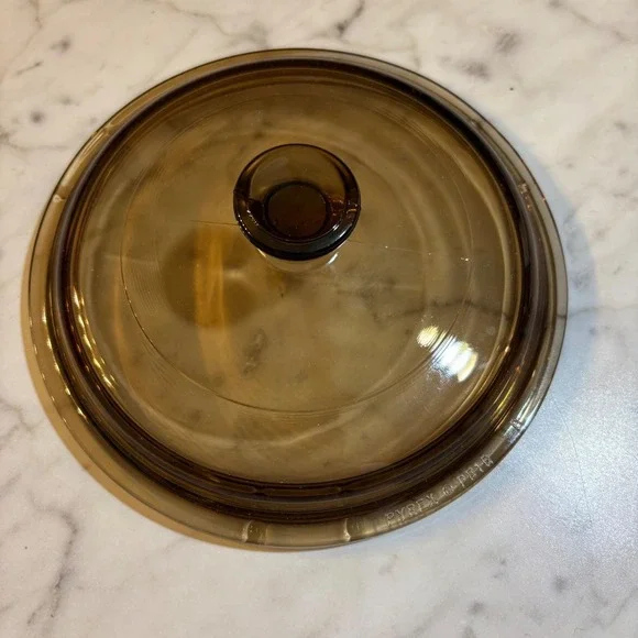 Pyrex Visions Amber Brown Glass Lid PS-10-C for 1.5 Quart Casserole Saucepan