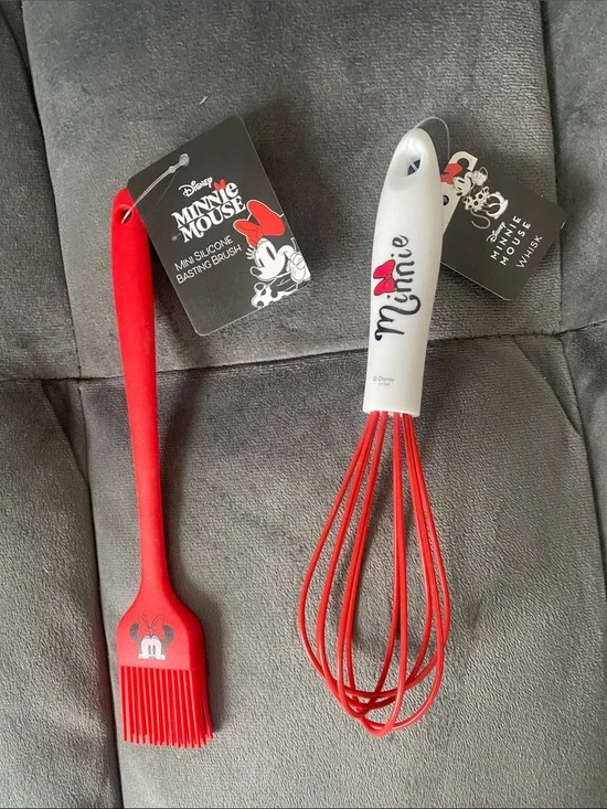 Disney Minnie Mouse Red and White Silicone Whisk & Basting Brush Set