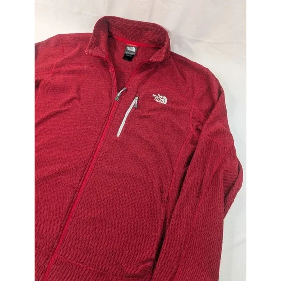 XL The North Face Canyonlands Full‎ Zip Stretch Fleece Sweater Jacket Brick Red