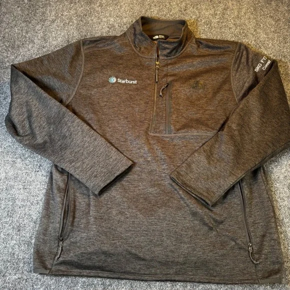 The North Face Starburst Logo Mens XL Quarter Zip Fleece‎ Pullover Jacket