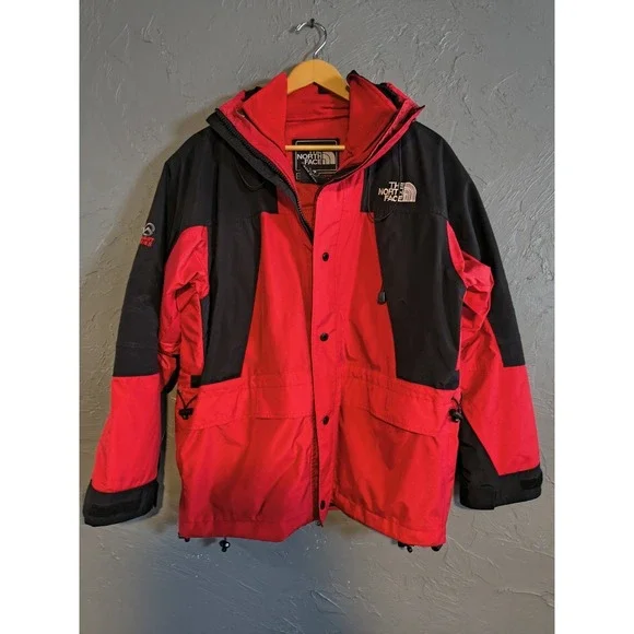 Vintage North Face 3 In 1 Hooded Ski Jacket Men's Med Gore-Tex Summit Series XCR