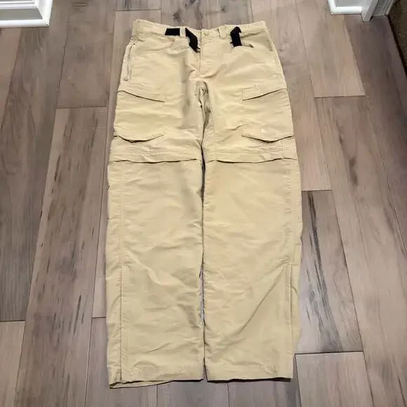 The North Face Convertible Zip Off Hiking Cargo Pants Men's Size 34 Beige Tan