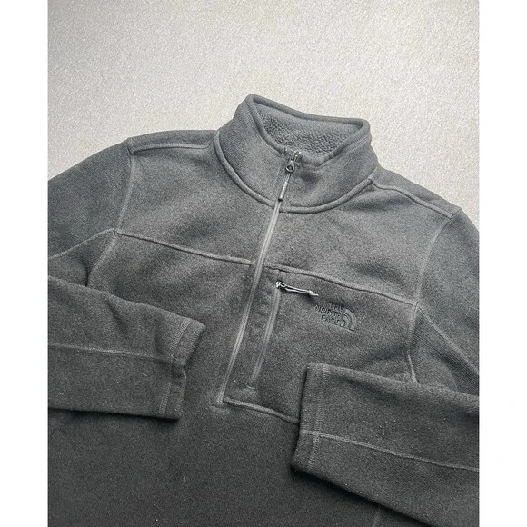The North Face Jacket Men's L Gray Gordon Lyons 1/4 Zip Pullover Outdoor Hiking