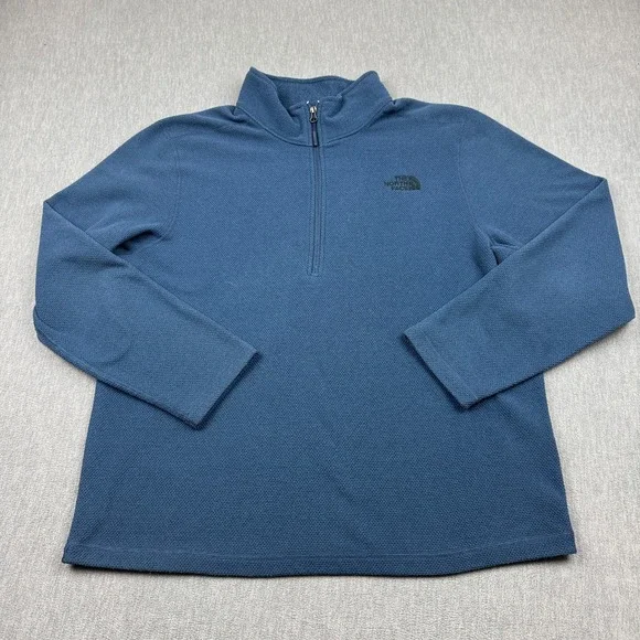 The North Face‎ Jacket Men XL Blue Cap Rock Textured 1/2 Zip Pullover Fleece