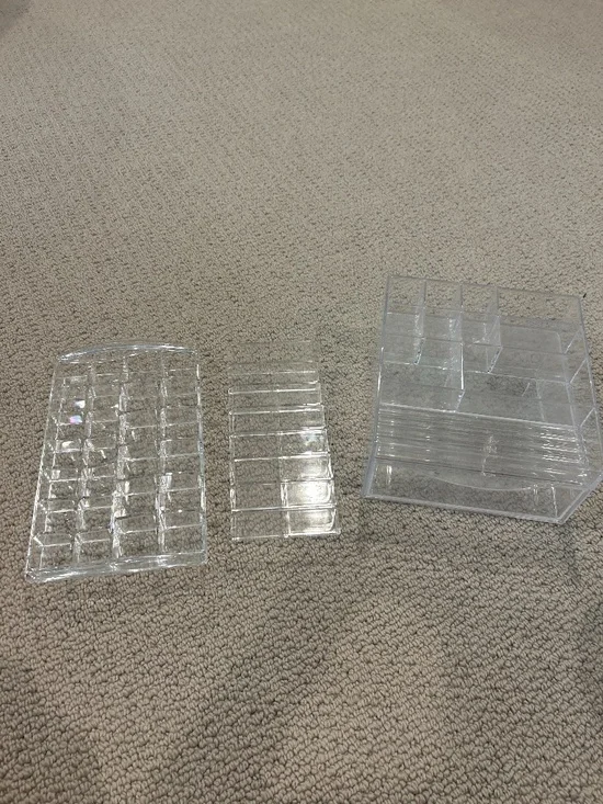 3 piece makeup organizer set