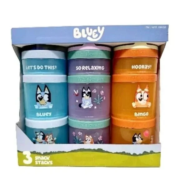 3-pk BLUEY Whiskware Kids Snack Containers BPA & Phthalate-free Dishwasher Safe