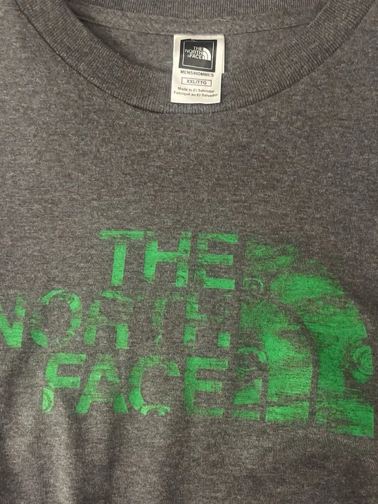 The North Face Men’s Heather Gray Short Sleeve Tee with Green Logo