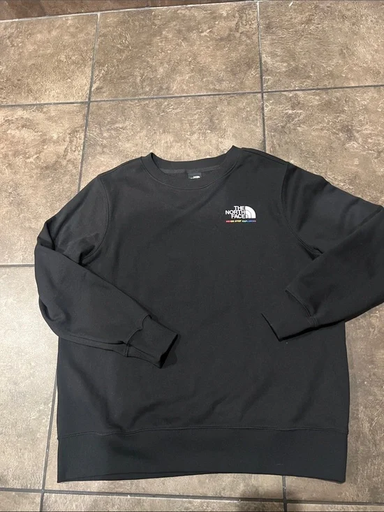 The North Face Men's Black Crewneck Sweatshirt with White Logo