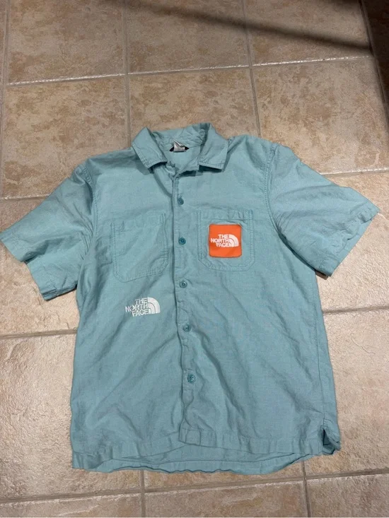 The North Face Men’s Small Valley Utility Shirt Reef Waters Blue Button Up