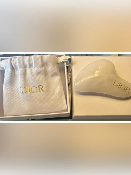 Exclusive Dior White Stone Face (Gua Sha)Massage Tool with Pouch & Box 🤩🤍