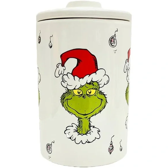 DR SEUSS The Grinch Christmas Cookie Jar Canister Zrike NEW NWOT