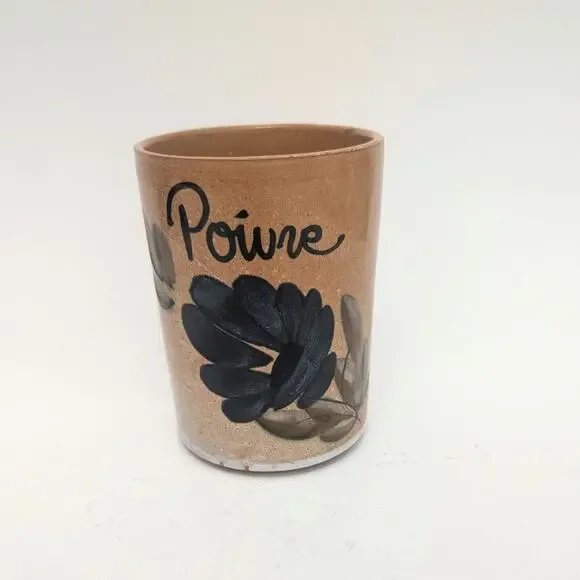 French Stoneware Poivre Jar Ceramic  Canister, Rustic French Country Vintage