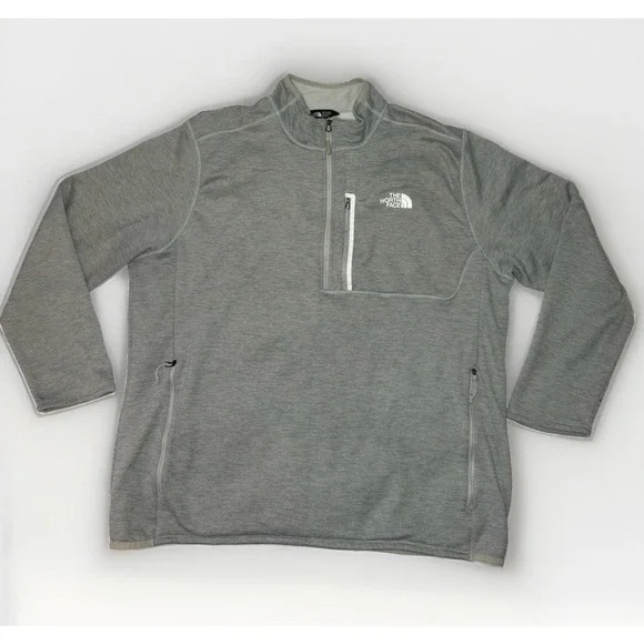 The North Face Men's Women's 1/4 Zip Fleece Pullover Gray XL Outdoor