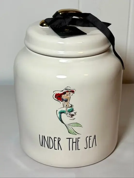 Rae Dunn Little Mermaid Ariel Under the Sea Cookie Jar Large Canister