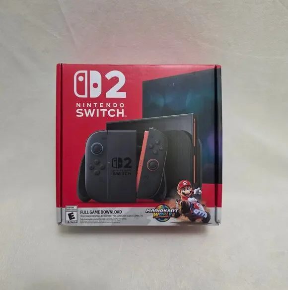 Empty Nintendo Switch 2 Box with Inserts and Manuals (Mario Kart World Edition)