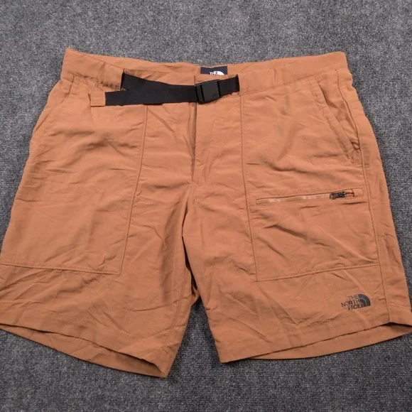 The North Face Class V Belted Pathfinder Shorts Mens 40 Brown Hiking Outdoor
