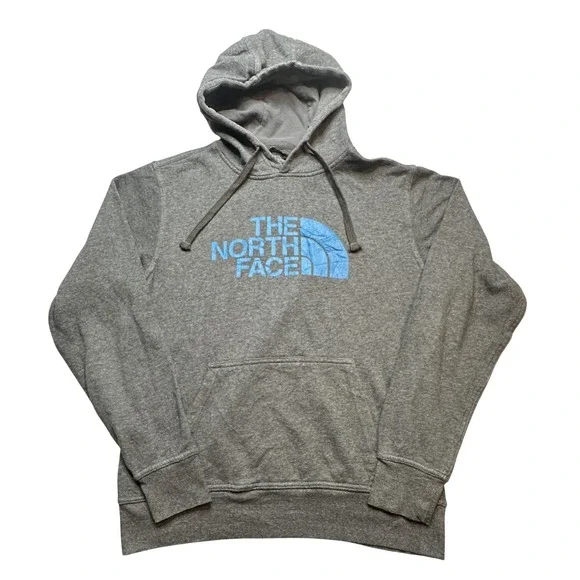 The North Face Hoodie Mens Small Gray‎ Pullover Fleece Sweatshirt Outdoor