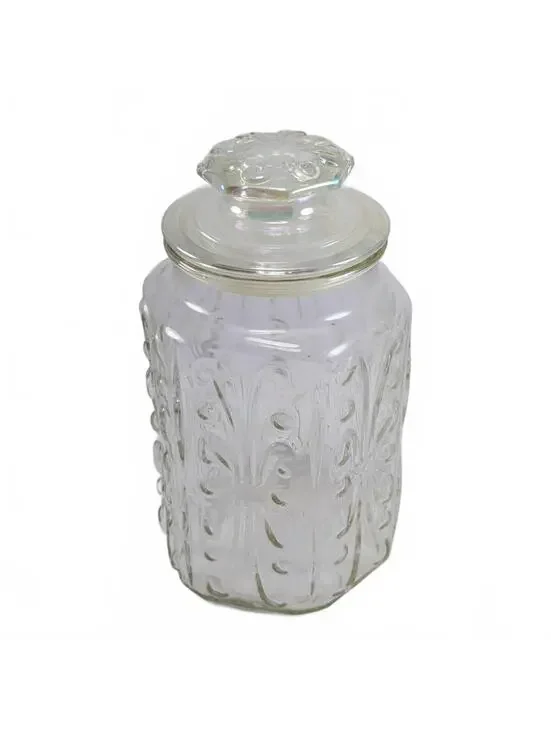 Vtg L.E. Smith Atterbury Scroll Apothecary Jar 9