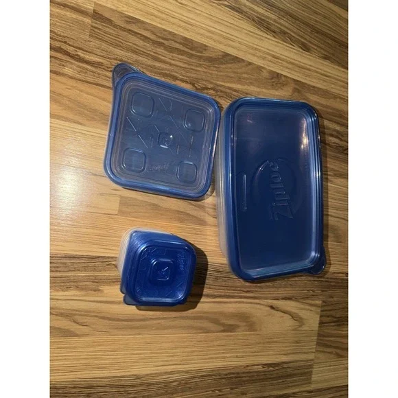 Ziploc Container Lot Of 9 2 Rectangle 1 Square 6 Small