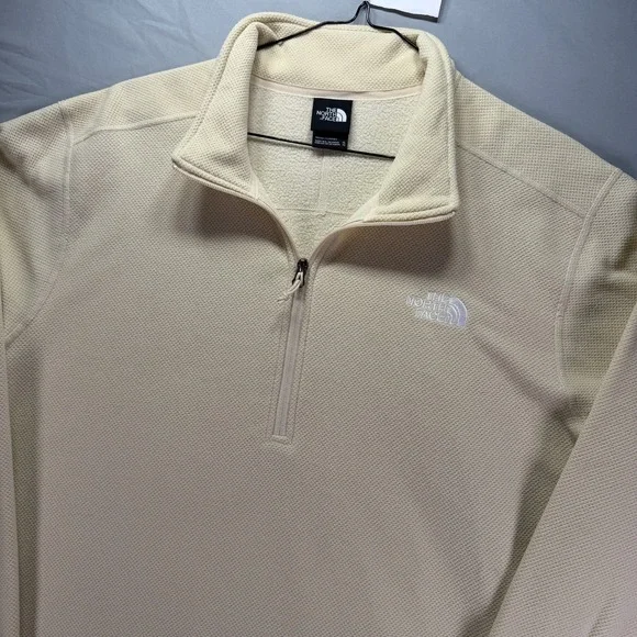 The North Face Quarter Zip Mens XL Beige Fleece Pullover Sweatshirt 1/4 Outdoors
