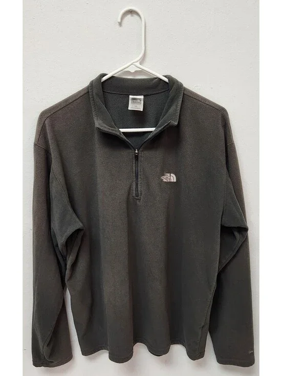The North Face TKA 100 Fleece Men's Medium 1/4 Zip Pullover Gray Outdoor Gear