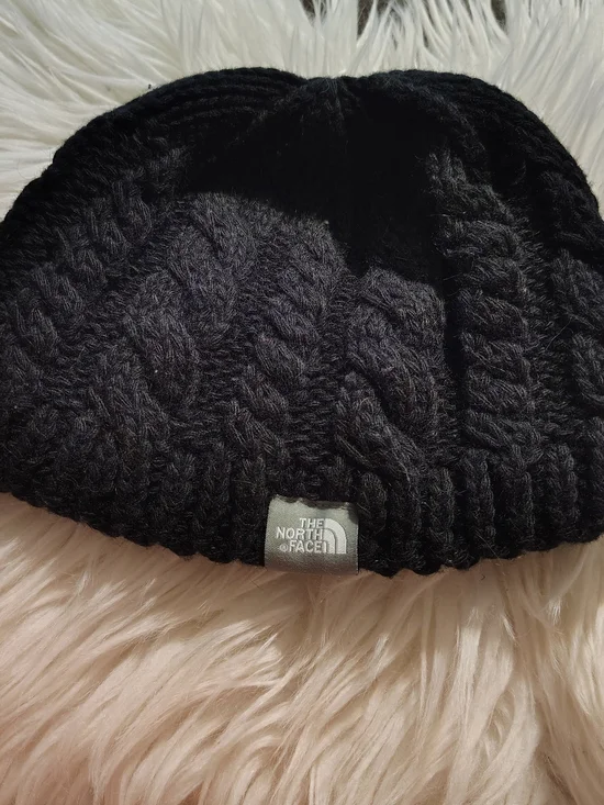 The North Face Black Cable Knit Lined Beanie Hat One Size Unisex Winter